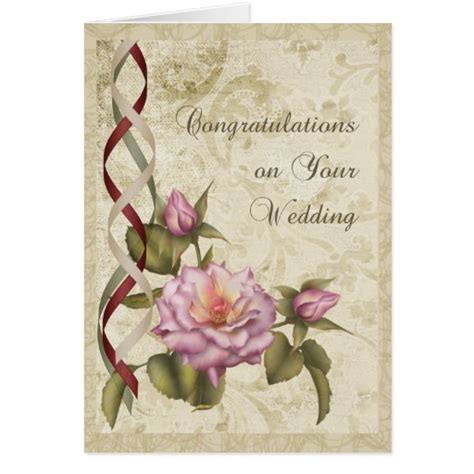 Vintage Wedding Congratulations Greeting Card Zazzle