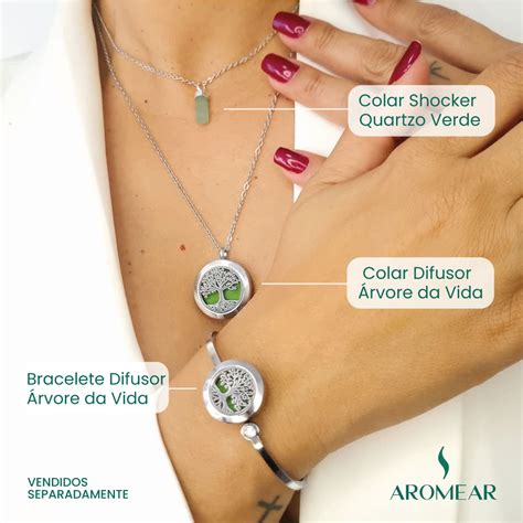 Bracelete Difusor Rvore Da Vida Em A O Inoxid Vel Antial Rgico