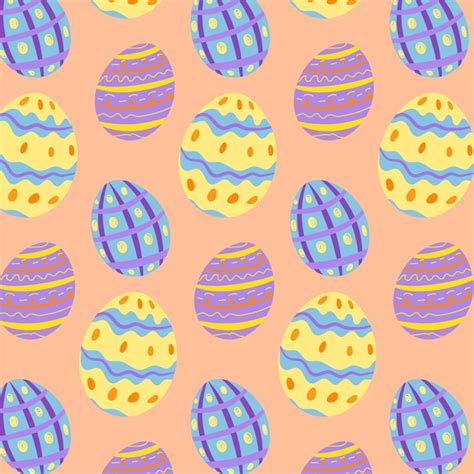 Lindo Patr N Vectorial Con Huevos De Pascua De Colores Brillantes En Un