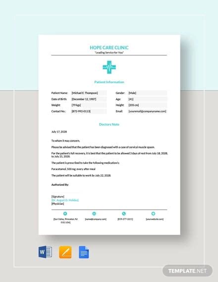 35+ Doctors Note Templates - Word, PDF, Apple Pages, Google Docs | Free ...