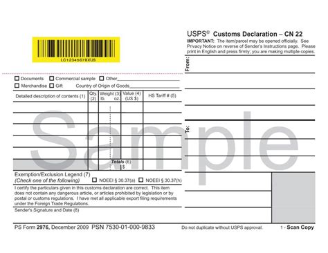 Usps Cn22 Form ≡ Fill Out Printable Pdf Forms Online