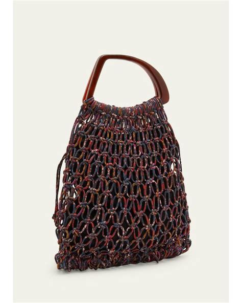 Dries Van Noten Fringe Macrame Top Handle Bag Lyst