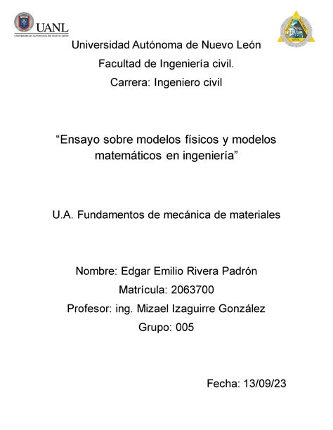 Evidencia Fundamentos Universidad Aut Noma De Nuevo Le N Facultad