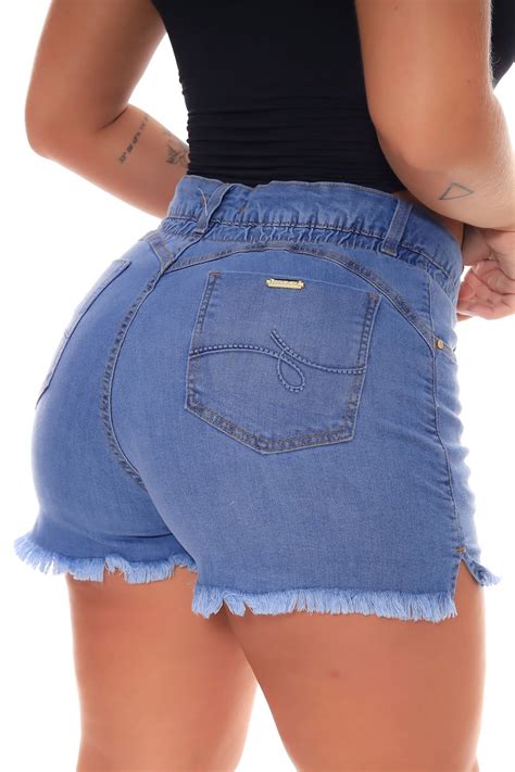 Shorts Curto Almaria Shyros Desfiado Jeans