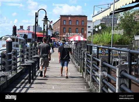 The River Walk On The Cape Fear River In The Historic Downtown Area Of