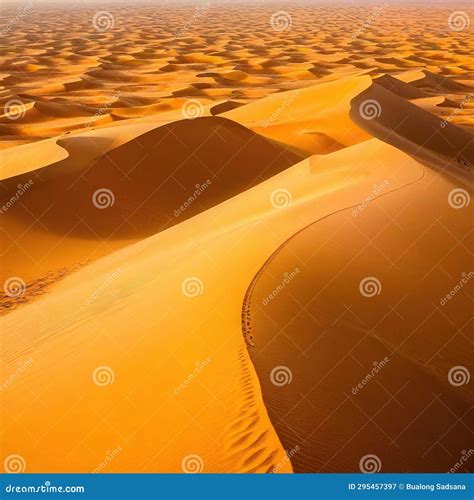 Sand Dunes In Desert Aerial View Of The Beautiful Sand Dunes In The Sahara Stock Illustration