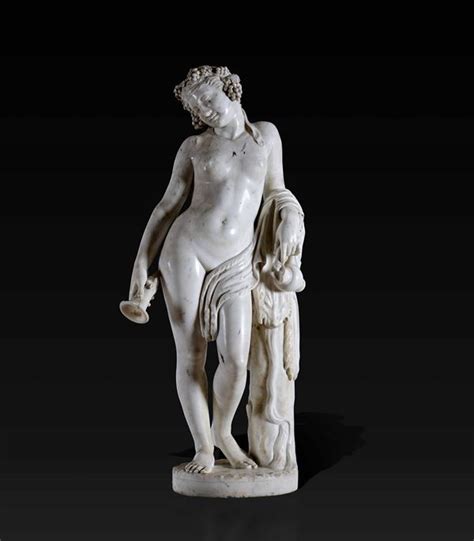 Baccante Scultura In Marmo Bianco Arte Neoclassica Del XVIII XIX