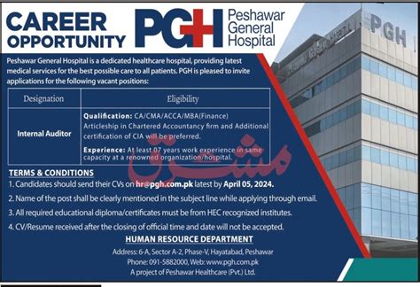 Latest Peshawar General Hospital Jobs April Advertisement