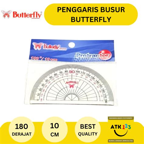 Jual Penggaris Busur 180 Derajat 10cm Merk Butterfly Shopee Indonesia