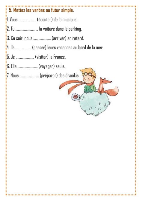 Le Futur Simple Classe Worksheet Futur Simple Apprendre Le