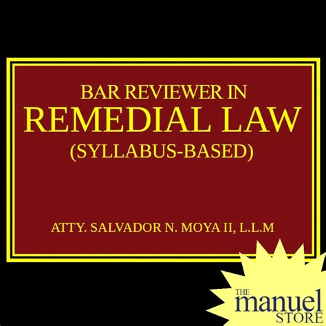 Moya 2021 Remedial Law Bar Reviewer Criminal Civil Procedure Syllabus Based Evidence Specpro