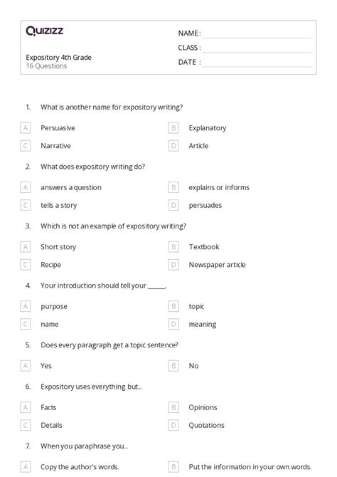 50 Persuasive Writing Worksheets For 4th Year On Quizizz Free