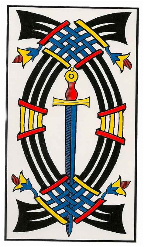 Siete De Espadas En El Tarot De Marsella Arcanos Menores