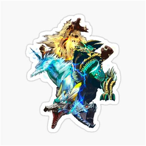 Monster Hunter Collage Power House Sticker For Sale By Fantasyhaze Redbubble