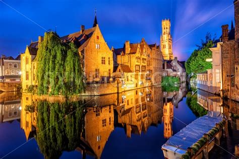 The Bruges historical Old Town, Belgium, an UNESCO World Culture ...