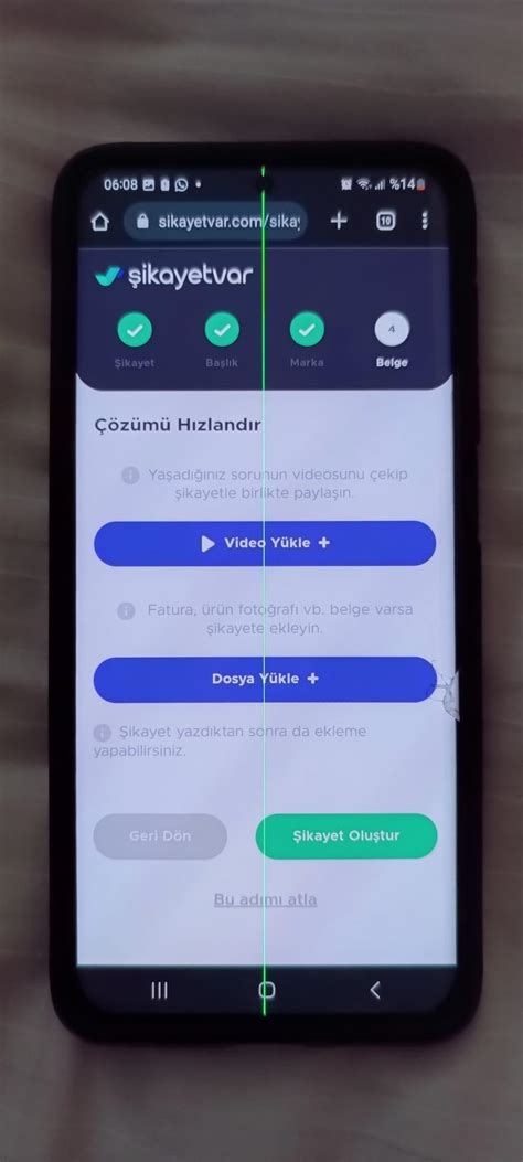 Samsung Galaxy S20 Plus Telefonumda Ekranda Dikey Yeşil Çizgi Sorunu Şikayetvar