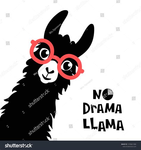 Cute Cartoon Llama Design No Drama เวกเตอร์สต็อก ปลอดค่าลิขสิทธิ์ 1378821080 Shutterstock