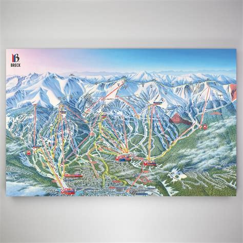 Breckenridge Trail Map Canvas Etsy