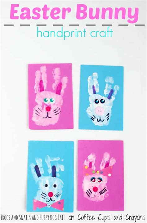 Easter Bunny Handprint Craft - Coffee Cups and Crayons