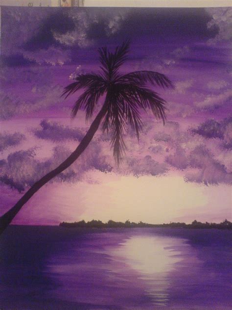 Purple Sunset Painting at PaintingValley.com | Explore collection of ...