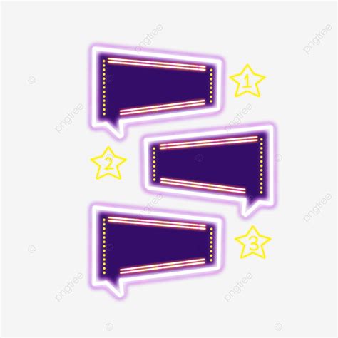 Title Box Clipart Hd PNG Neon Stars Title Box Color Fluorescence