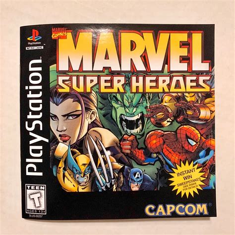 Marvel Super Heroes PS1 Reproduction Manual Custom Instruction Booklet ...