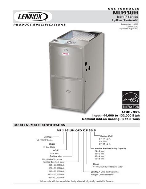 Pdf Gas Furnaces Ml Uh Refrigeraci N Lozanorefrigeracionlozano