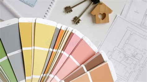 Hands Choosing Colors Of Interior Design From The Color Guide