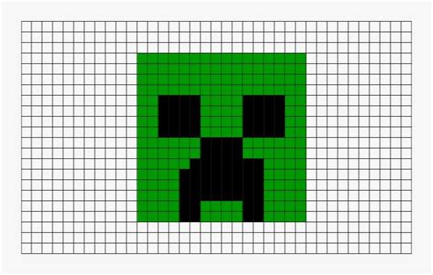 Creeper Face Pixel Art Grid