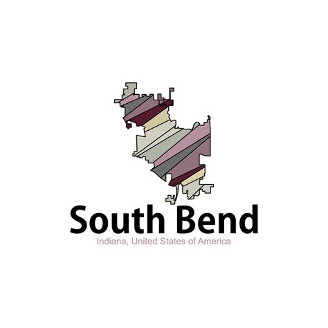 South Bend Indiana City Map Geometric Simple Logo 24318367 Vector Art ...