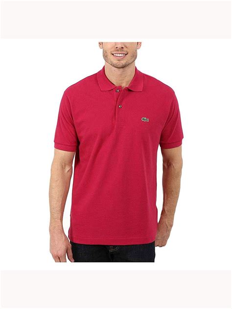 Lacoste Mens Pink Logo Graphic Short Sleeve Classic Fit Polo S