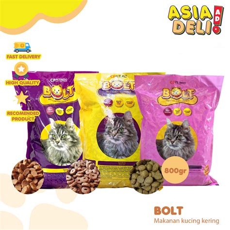 Jual Makanan Kucing Kering Bolt Cat Gr Makanan Kucing Kering