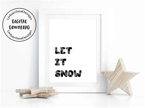 Let It Snow Poster Printable Digital Download For Christmas Etsy