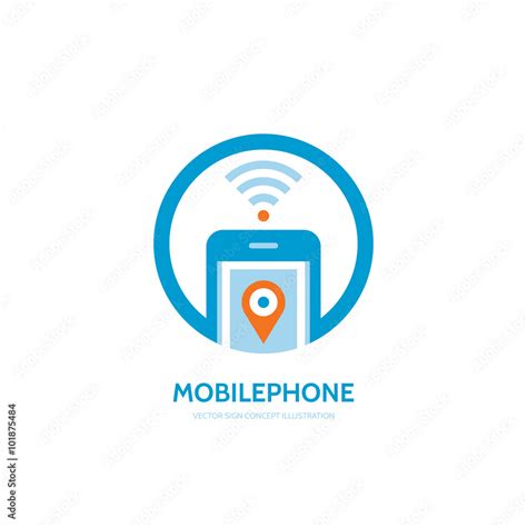 Mobile Location Vector Logo Concept Illustration Smarthone Vector Logo