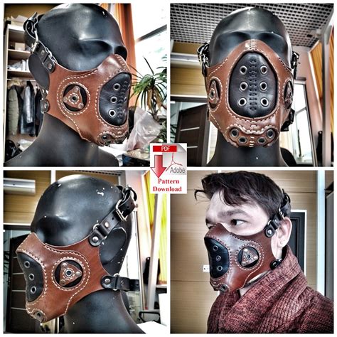 Pattern Pdf Leather Steampunkdieselpunk Mask V12 By Levit Etsy