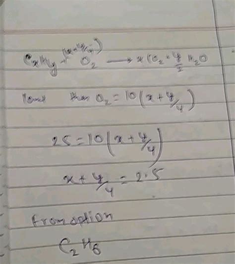 Ml Of A Gaseous Hydrocarbon Requires Ml Of Oxygen Complete