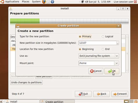 Creating A Separate Home Partition In Ubuntu During Installation