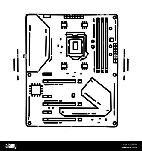 Scheda Madre PC Parte Di Computer Software E Hardware Disegno A Mano