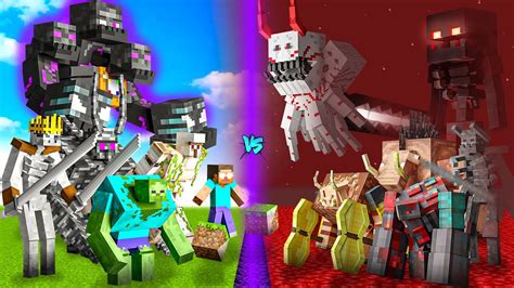 OVERWORLD Vs NETHER In Minecraft Mob Battle YouTube