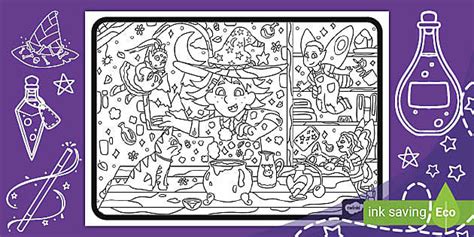 Busy Picture Fantasy Colouring Page Lehrer Gemacht