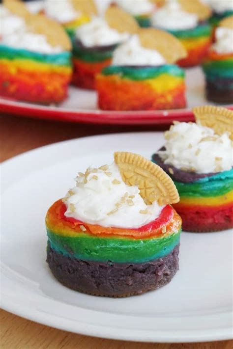 Mini Rainbow Cheesecake Bites The Spiffy Cookie