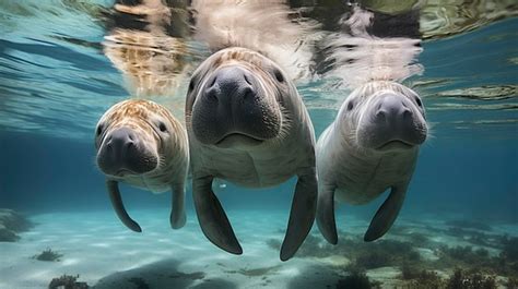 Premium AI Image | Serene Manatee Family