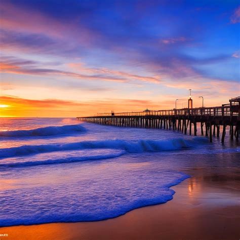 Premium Photo Sunset And Wave Flow In New Brighton Pier Christchurch