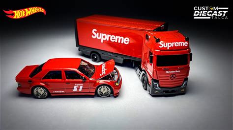 🔥custom Hot Wheels Team Transport Supreme Mercedes Benz🔥 Youtube