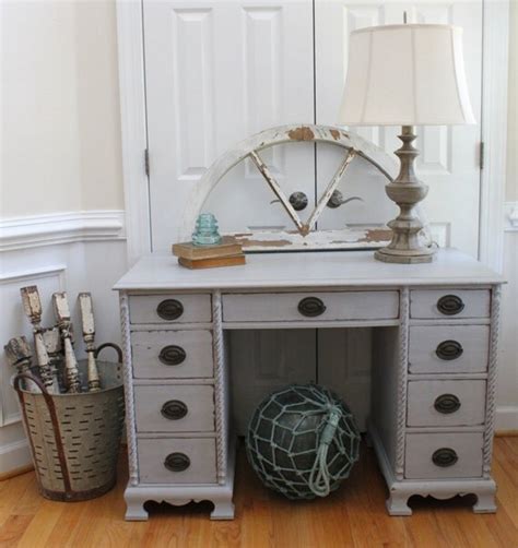 Vintage Desk Annie Sloan Chalk Paint Paris Grey