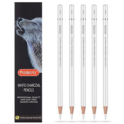 Pandafly White Charcoal Pencils Drawing Set Professional Pieces