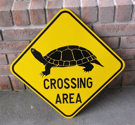 Turtle Crossing Road Sign Heavy Gauge Steel New Old Stock Etsy