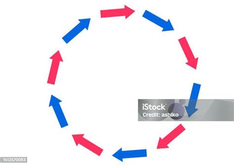 Illustration Of 10 Arrows Connected In A Circle Clockwise Stock