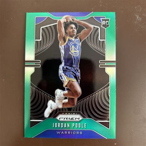 2019 20 Panini Prizm Jordan Poole Green Prizm Rookie Card RC 272