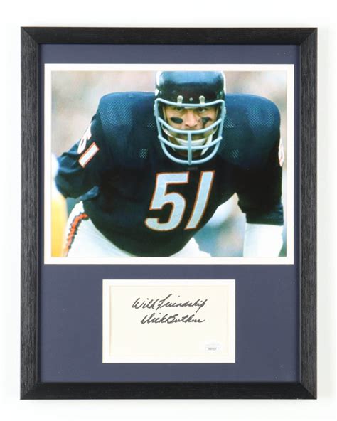 Dick Butkus Signed Bears Custom Framed Photo Inscribed With Friendship